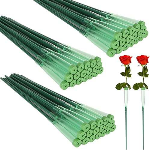 Miniatura 1 de 50 tubos de agua florales largos para arreglos florales, viales florales extralargos de 17 pulgadas, tubos de agua de plástico verde, púas de agua