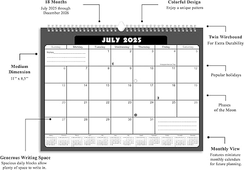 Miniatura 3 de Calendario mensual 2023-2024 de paredescritorio encuadernado en espiral  16 meses de escritoriocalendario de pared  (Edición #031)