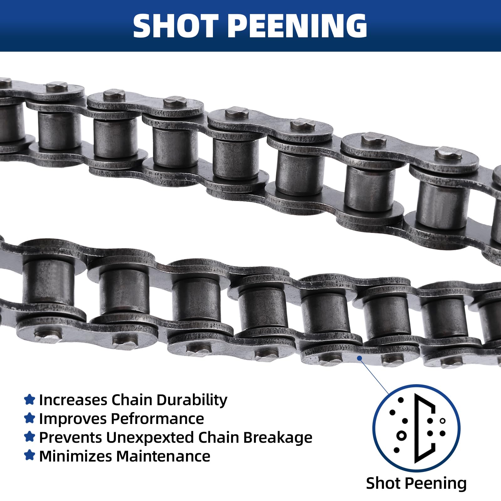 #50 Roller Chain, 10 Feet Carbon Steel Chain with 4 Free Connecting Links — Amazon image 4