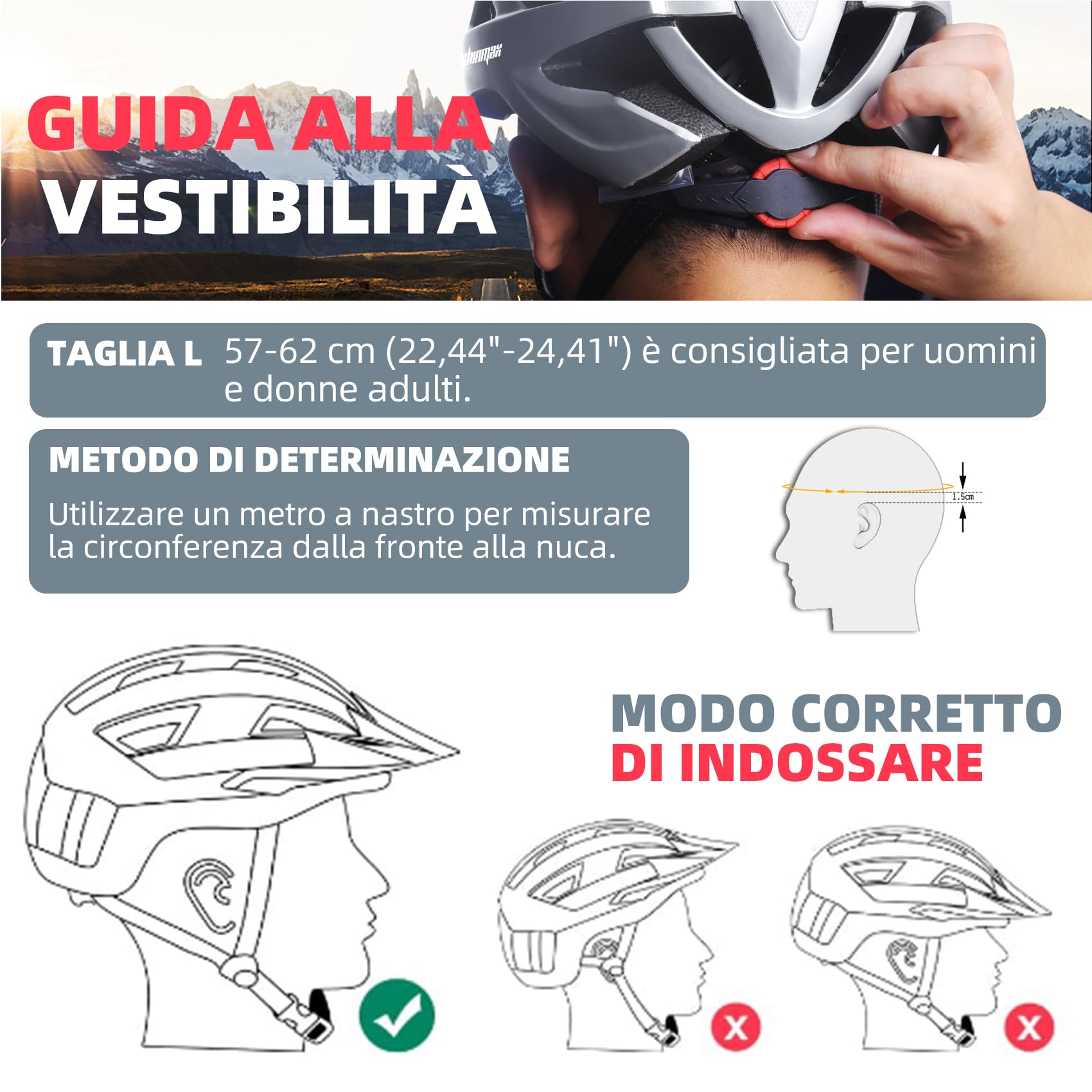 Shinmax Casco Bici con Luce di LED,Casco Bici Uomo Donna con Visiera Magnetica Staccabile Rimovibile Occhiali Casco MTB Ultraleggero Casco Bici Adulto Traspirante Caschi Bicicletta Ciclismo NR-096