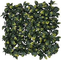 Vista 35 de E&K Panel de valla de plantas artificiales de 20 x 20 pulgadas, hojas sintéticas, césped, panel decorativo para interiores y exteriores