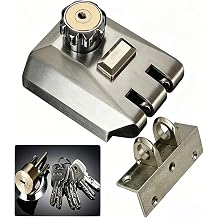 Resistant Deadlock,Edge Door Lock Set,Exterior Security Door Lock,Internal Twist to Lock,Angle and Flat Strike Inter Locking Single Cylinder Deadbolt Lock, Alloy Steel