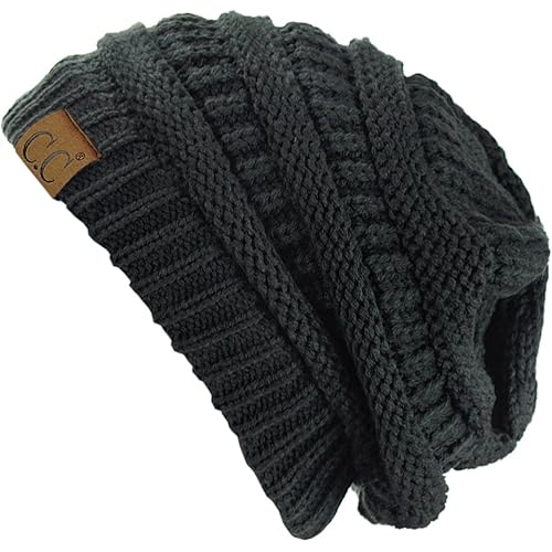 C.C Trendy Warm Chunky Soft Stretch Cable Knit Beanie