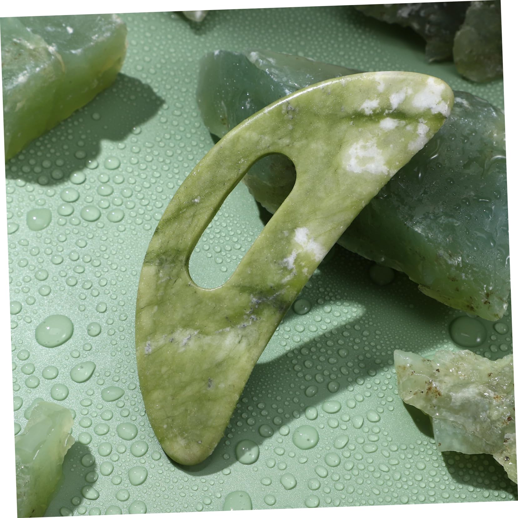10 Pezzi Consiglio di raschiatura verde calcolo Collo strumento per massaggiare gli occhi del viso asse strumento di massaggio facciale strumenti di massaggio manuale