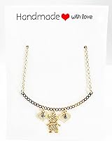 Vista 38 de SIFRIMANIA Personalized Children's Charm Choker Necklace, Boys or Girls Customizable Pendants, Growing Family Jewelry for Women