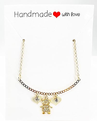 Miniatura 38 de SIFRIMANIA Personalized Children's Charm Choker Necklace, Boys or Girls Customizable Pendants, Growing Family Jewelry for Women