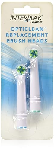Interplak by Conair OptiClean - Cabezales de cepillo para quitar placas eléctricas de repuesto