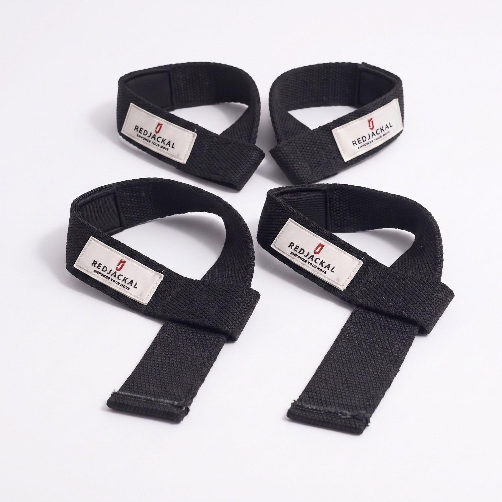 REDJACKAL Single Loop Lifting Straps for Weightlifting – Heavy Duty Padded Cotton Deadlift Straps for Men & Women – Powerlifting, Bodybuilding & Gym Strength Training | 2 Pair Black-picture-20
