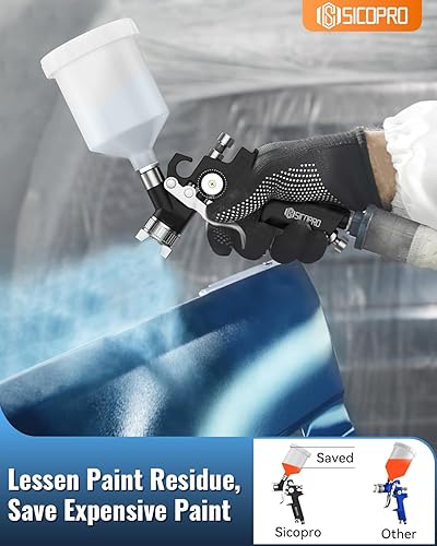 Miniatura 3 de HVLP - Pistola rociadora de pintura, mini pulverizador de pintura de aire para pintura de casa, automóviles, pistolas de pintura automotriz