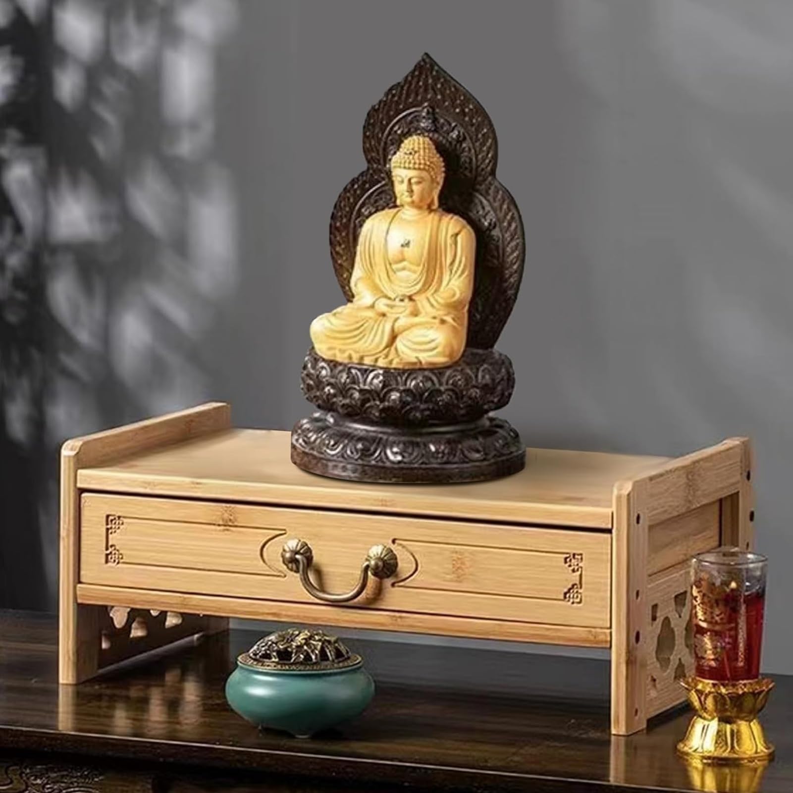 Table d'autel avec tiroir 42 cm pour organiser ses objets de culte et prière sans encombrer