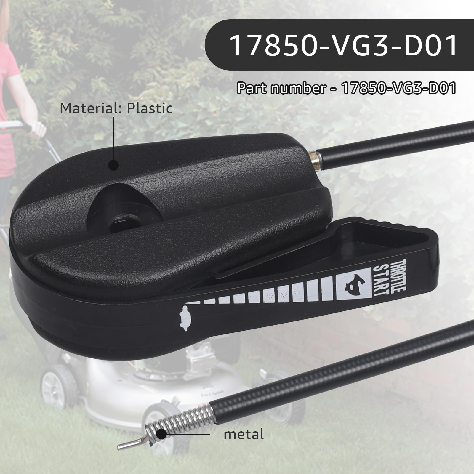 Honda Mower Throttle Cable - 17850-VG3-D01 -3