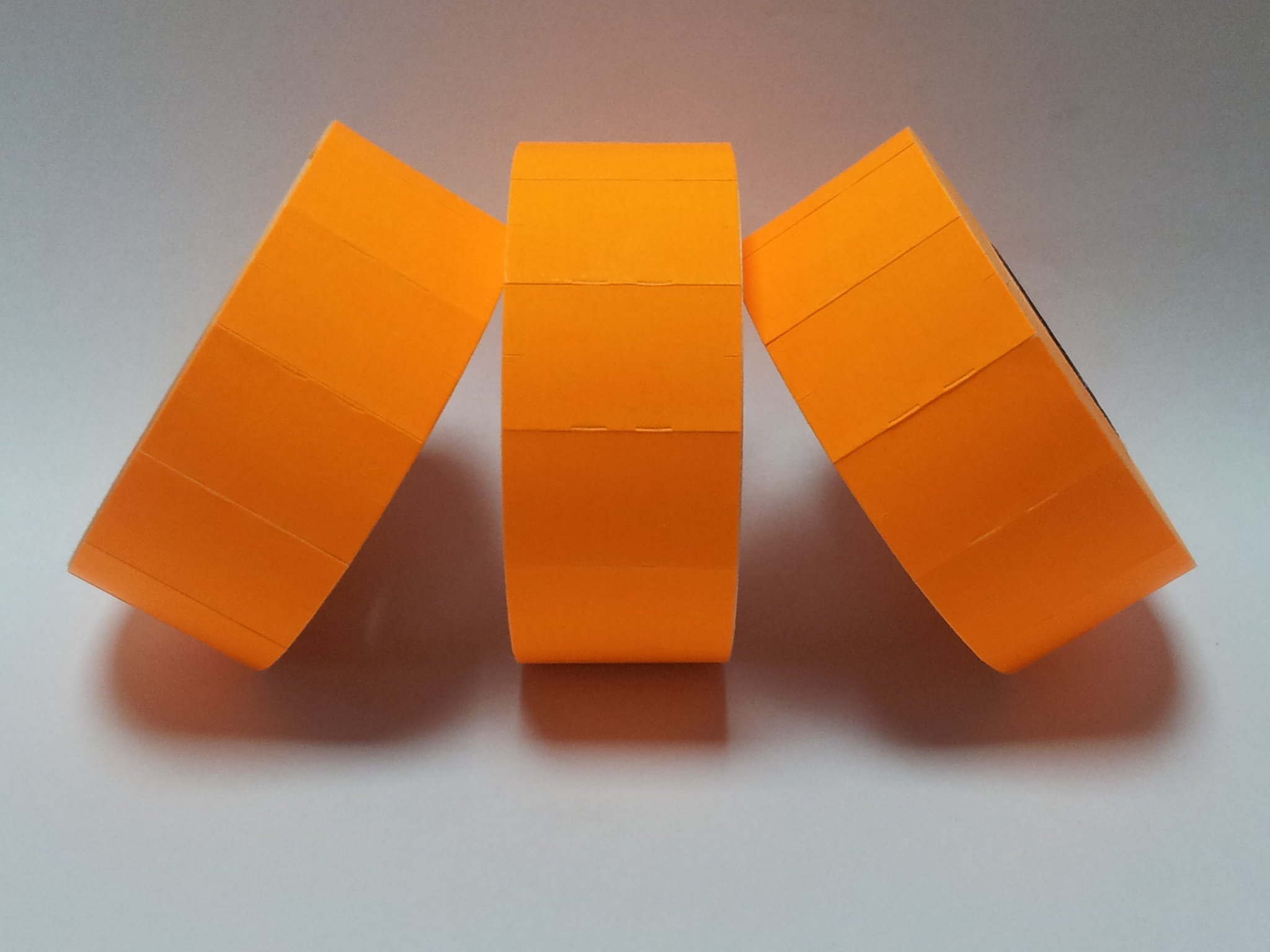 CT7 26mm x 16mm Price Gun Labels - Fluorescent Orange Peelable - 10 Rolls / 10,000 Labels