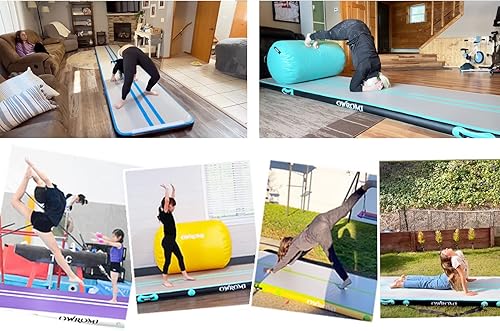 Miniatura 2 de Colchonetas inflables para gimnasia de 10131620 pies para niños, tapete de entrenamiento de 48 pulgadas de grosor con bomba eléctrica, equipo de