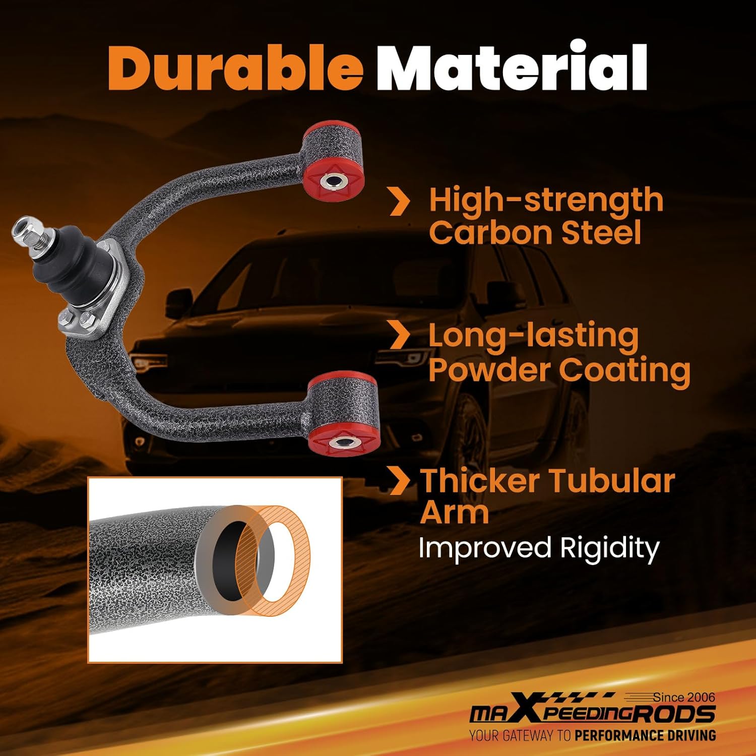 maXpeedingrods Adjustable Front Upper Control Arms for Jeep Grand Cherokee WK2 Dodge Durango 2011-2015, for 1-4" Lifted Suspension