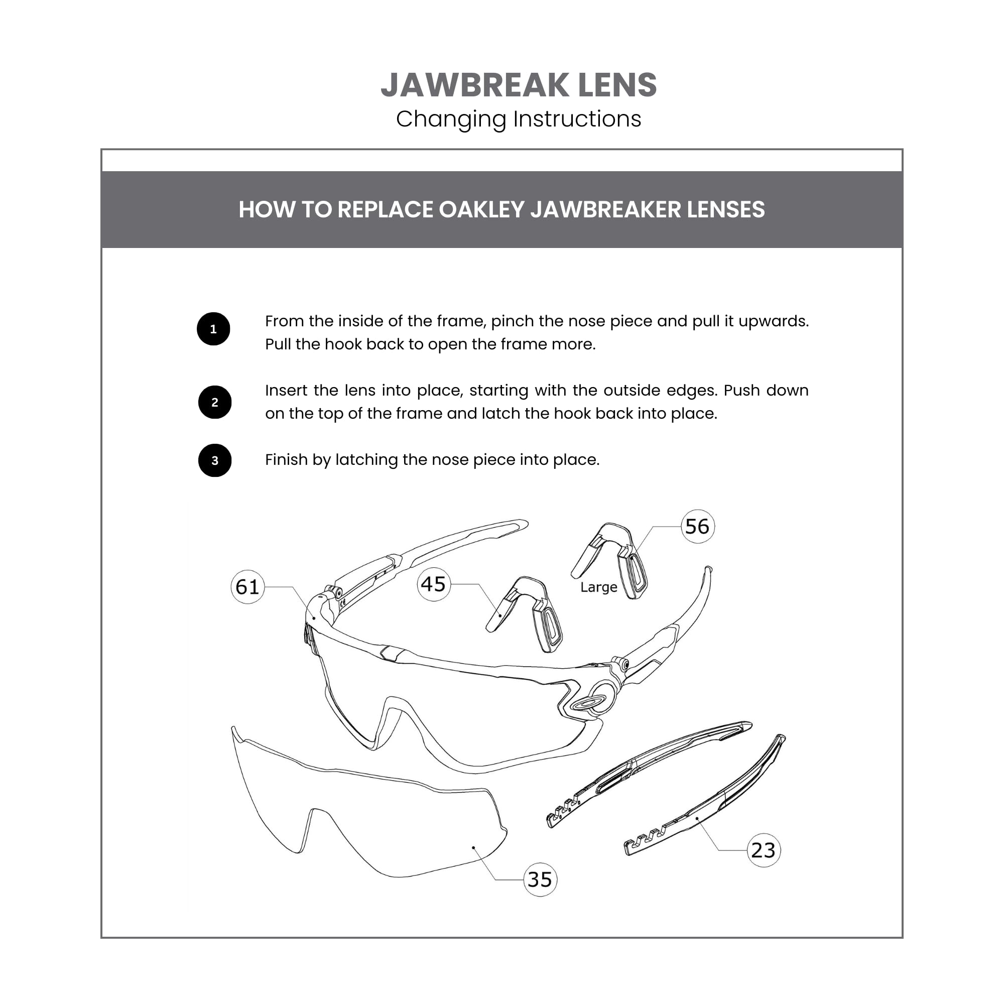 Oakley Lentes de repuesto originales Jawbreaker para hombres y mujeres + paquete + kit iWear de diseñador