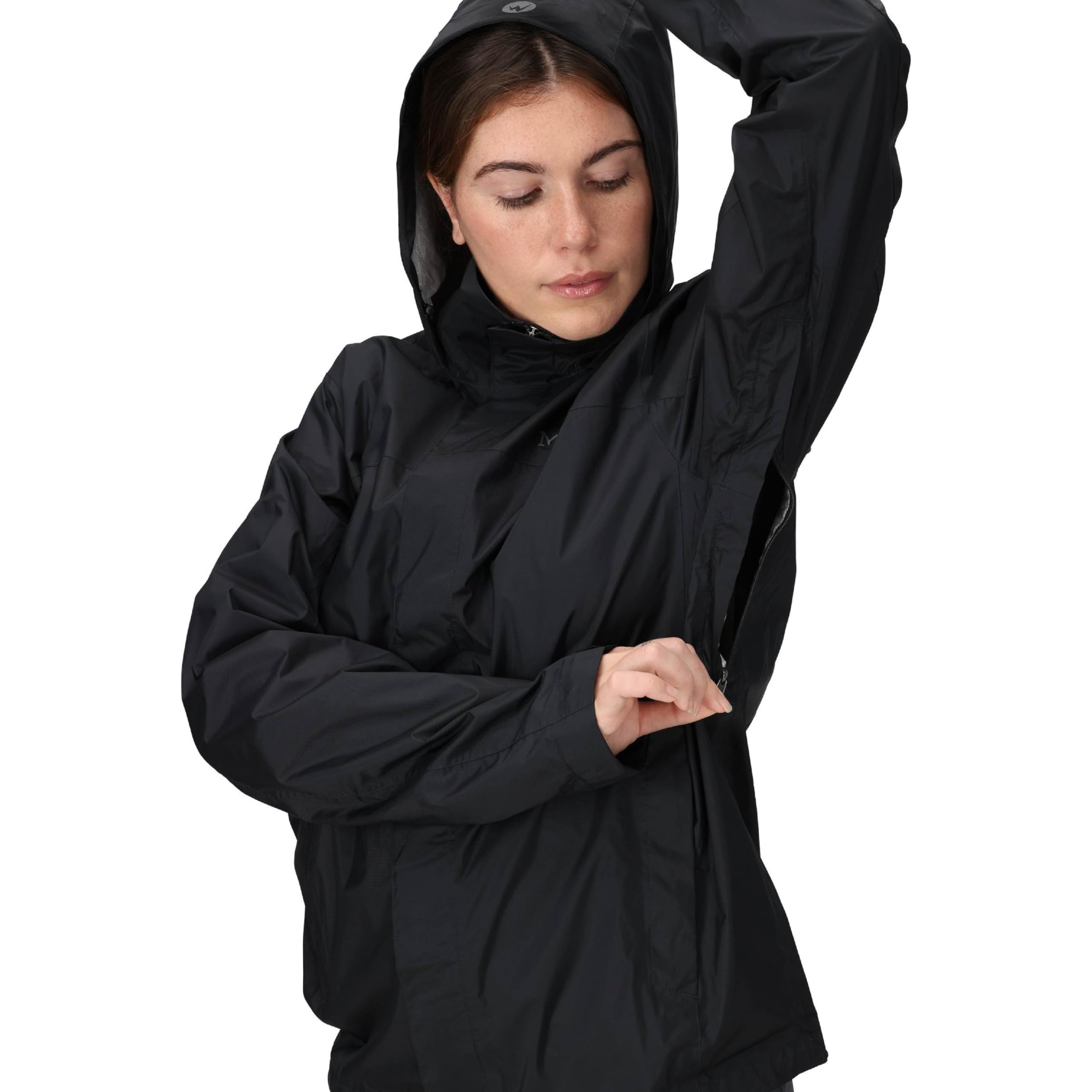 Marmot Women's Precip Eco Jacket Chaqueta impermeable para lluvia, chubasquero transpirable con capucha, cortaviento ligero hardshell para senderismo y bicicleta Mujer (Pack de 1)