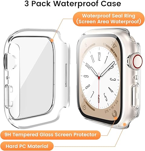Miniatura 4 de Goton - Funda impermeable para Apple Watch Protector de pantalla de 1.732 pulgadas, compatible con Apple Watch Series 6 5 4 SE SE2 fundas de 1.732