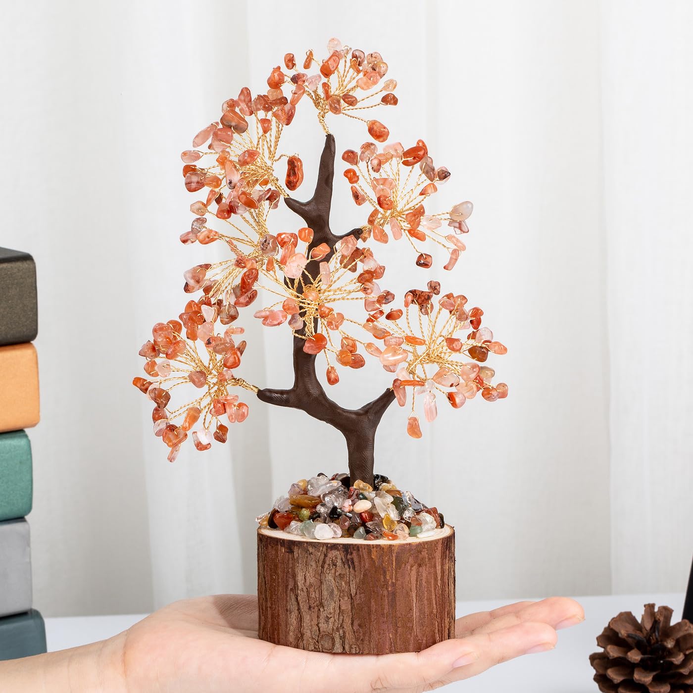AWARDSEN Carnelian Crystal Tree Money Tree Crystal Ornaments Healing Crystals Gifts Desk Decorations Spiritual Gifts for Women - Image 2