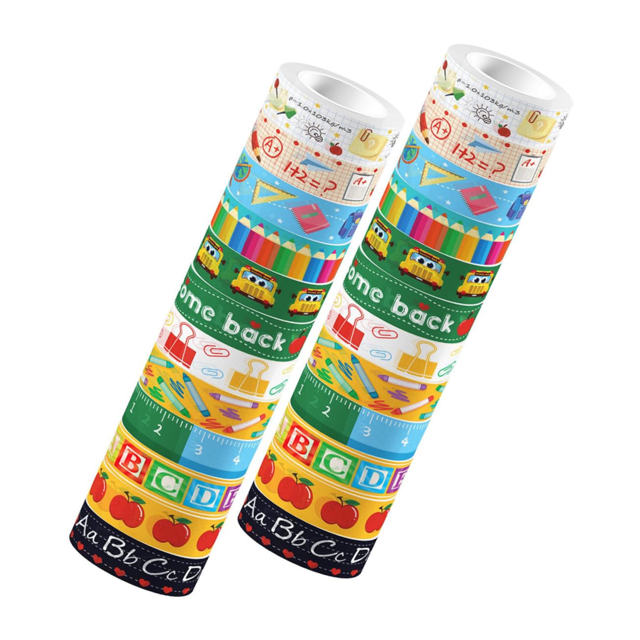 36rotoli Adesivi Washi Trasparenti Per Nastro Decorativo Per Scrapbooking Progetti Creativi e Ritorno Scuola Con Fantasie Di Cartoni Animati Facile Da Applicare e Rimuovere