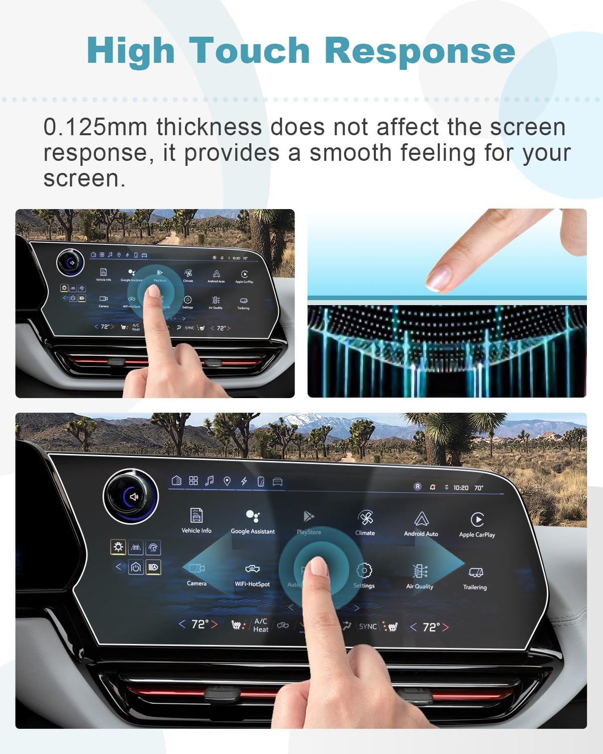 CDEFG 2PCS for 2024 2025 Chevy Silverado EV 17.7” Screen Protector for 2024 2025 Chevrolet Silverado EV RST Rally Sport Truck Accessories Center Touch Screen Display Guard