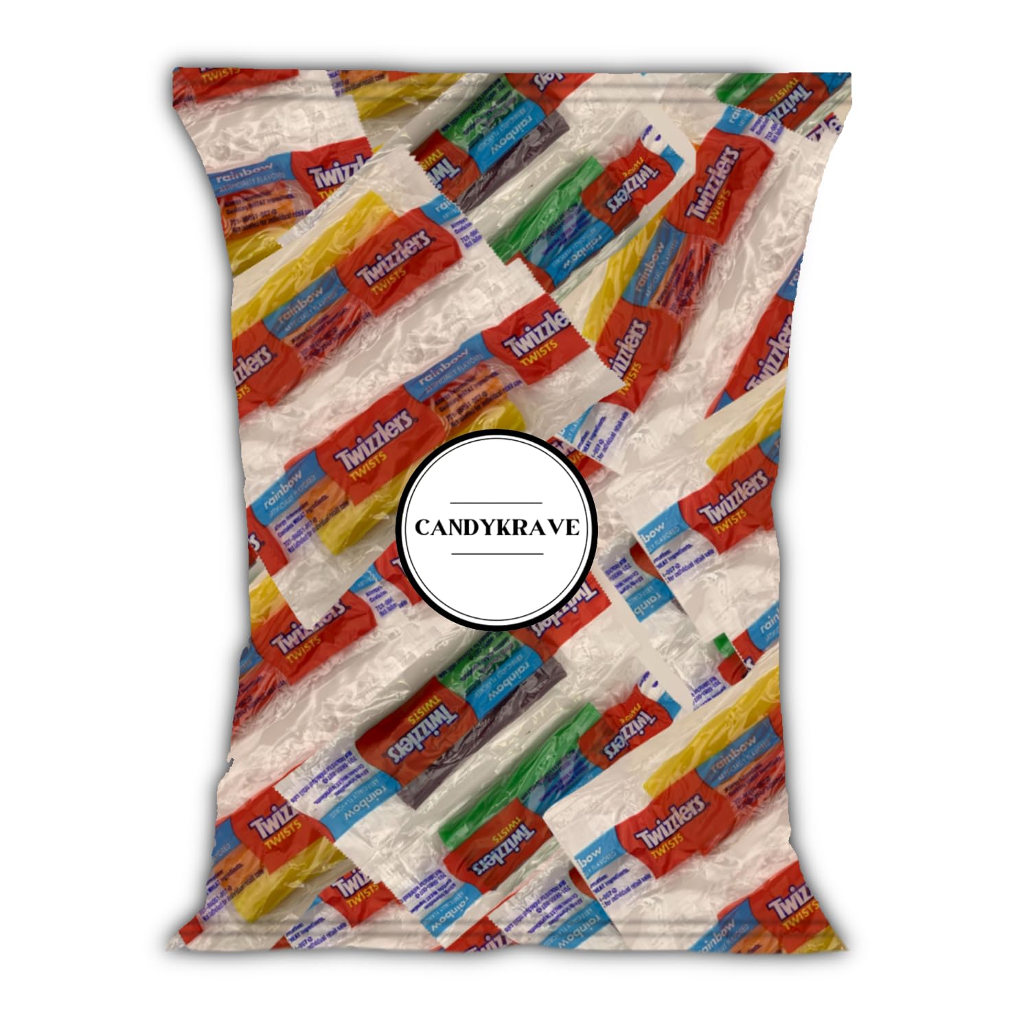 CandyKraveTwizzlers Rainbow Fruit Flavored Twists - 75 Pieces - Individually Wrapped Rainbow Candy - Chewy & Delicious Licorice Style Candy for Birthdays, Easter, Christmas, Purim & Pantry (2 lbs)