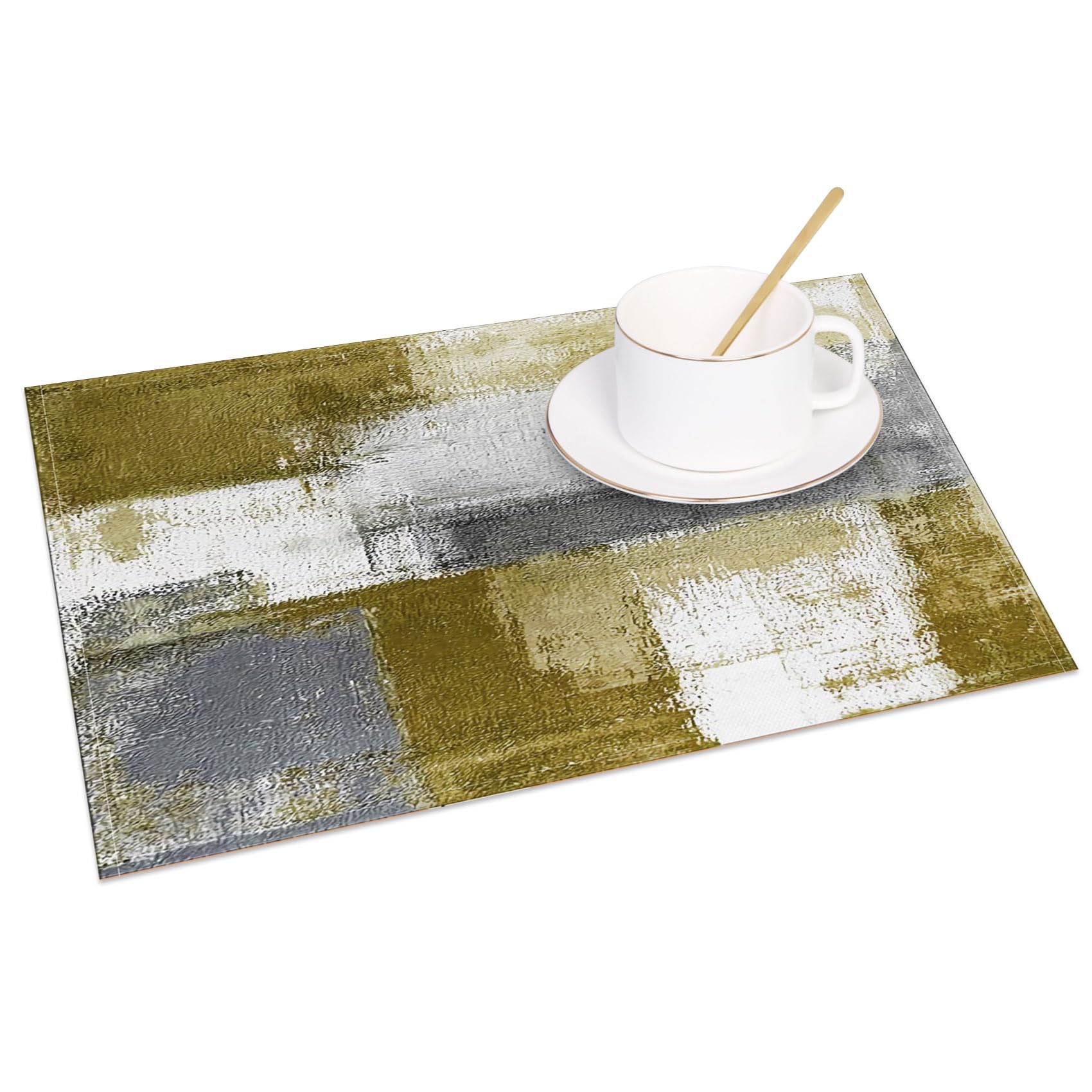 Set Di 4 Tovagliette Americane Verde Foresta, 45x30 Cm, In Tessuto Ispirato Alla Natura, Lavabili In Lavatrice - 2