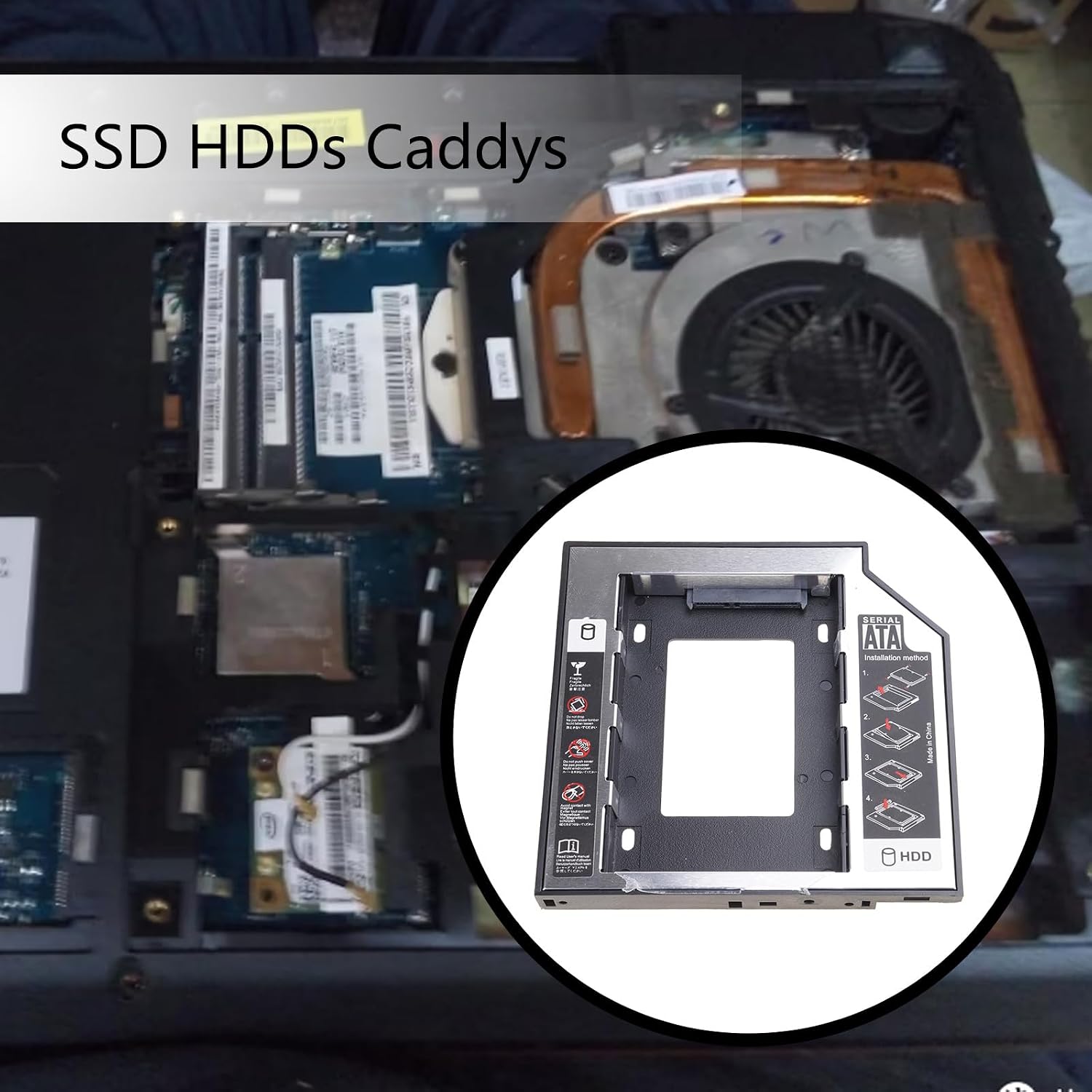 Aluminum 9.5mm 12.7mm HDDs Caddys Adapter for Laptops with Enhanceds Storage Flexibility Easy Installs HDDs Caddys