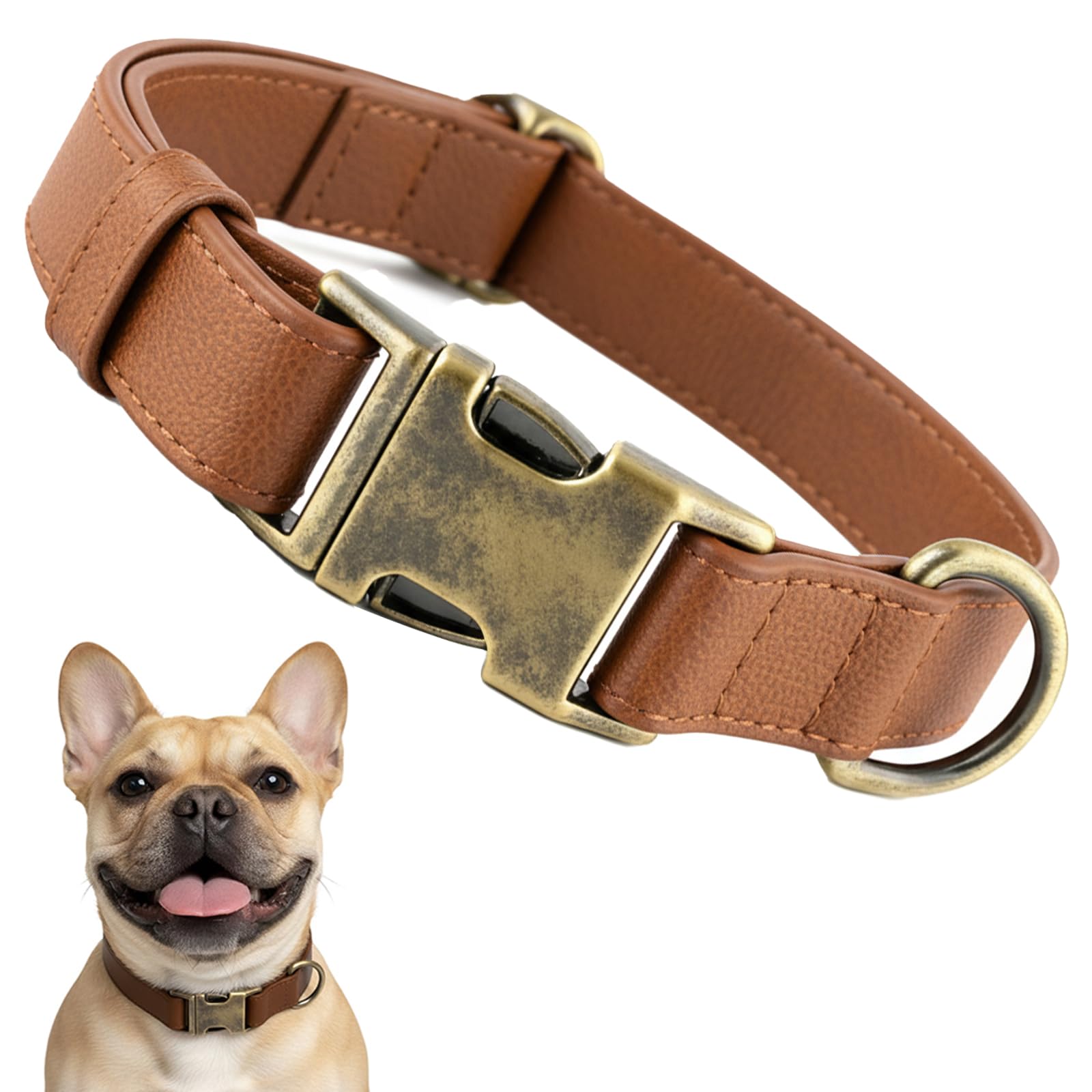B&F Silicone Leather Dog Collar