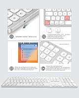 SODI Wireless Bluetooth Billentyűzet Mac/iPad/iPhone-hoz, Alumínium, Újratölthető, QWERTZ 9