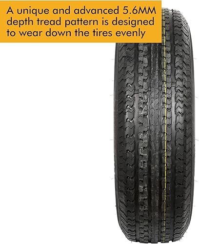 Miniatura 3 de Juego de 2 neumáticos radiales Durun ST20575R14 para remolque, ST205-75R14 ST 20575R14, rango de carga de 8 capas D, 105M