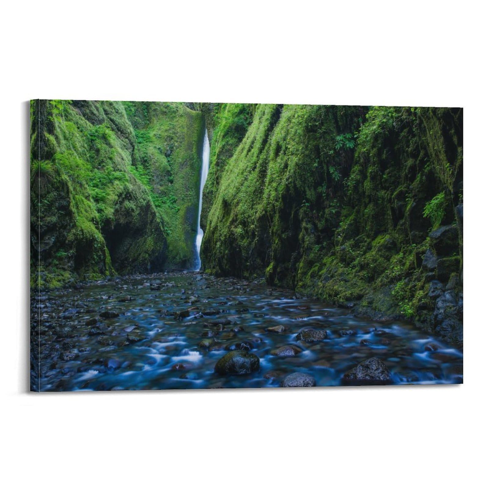 CXHJCA Mural Nature Poster Oregon Gorge Waterfall Oneonta Poster Decorative Painting Canvas Wall Posters And Art Picture Print Modern Family Bedroom Decor Posters 20x30inch(50x75cm)