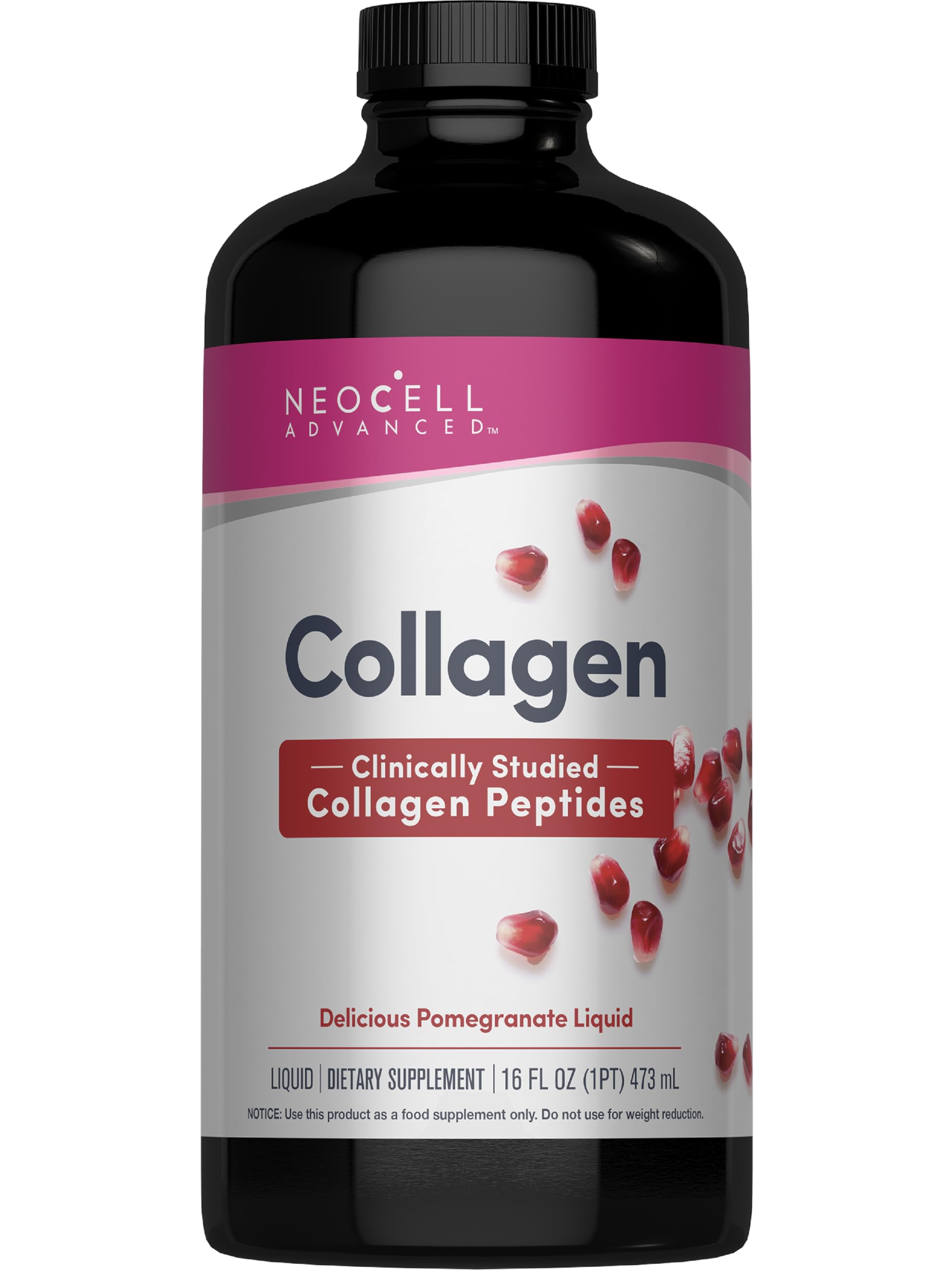 NeoCell Advanced Liquid Collagen Skin, Hair, Nails | 4000 mg | Pomegranate and Fruit Juice Concentrates | for Women and Men | 16 fl oz