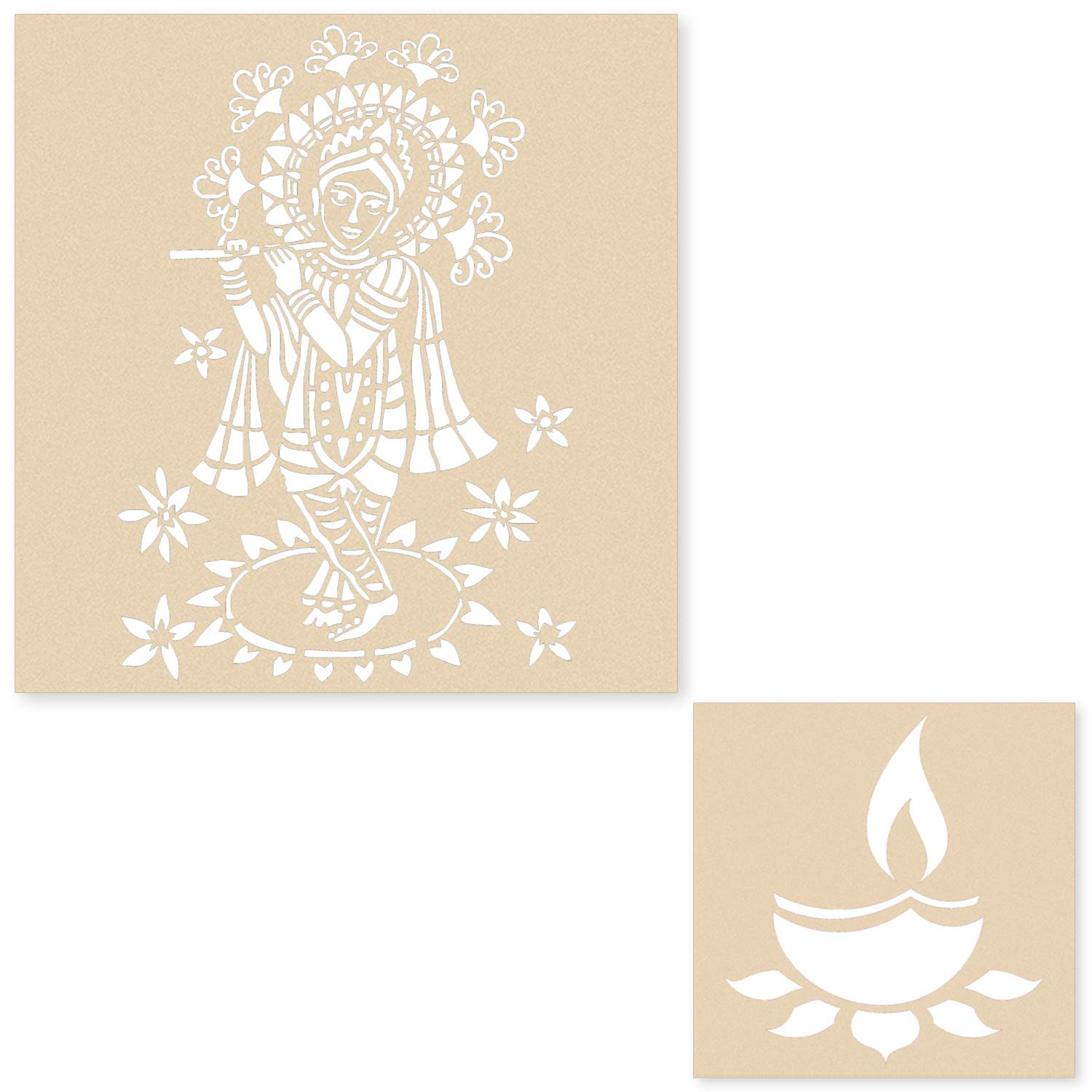 Incredible Gifts India Gopal Ji Floor Rangoli Design KSN004 (Wood, 30cmx30cm, Brown)