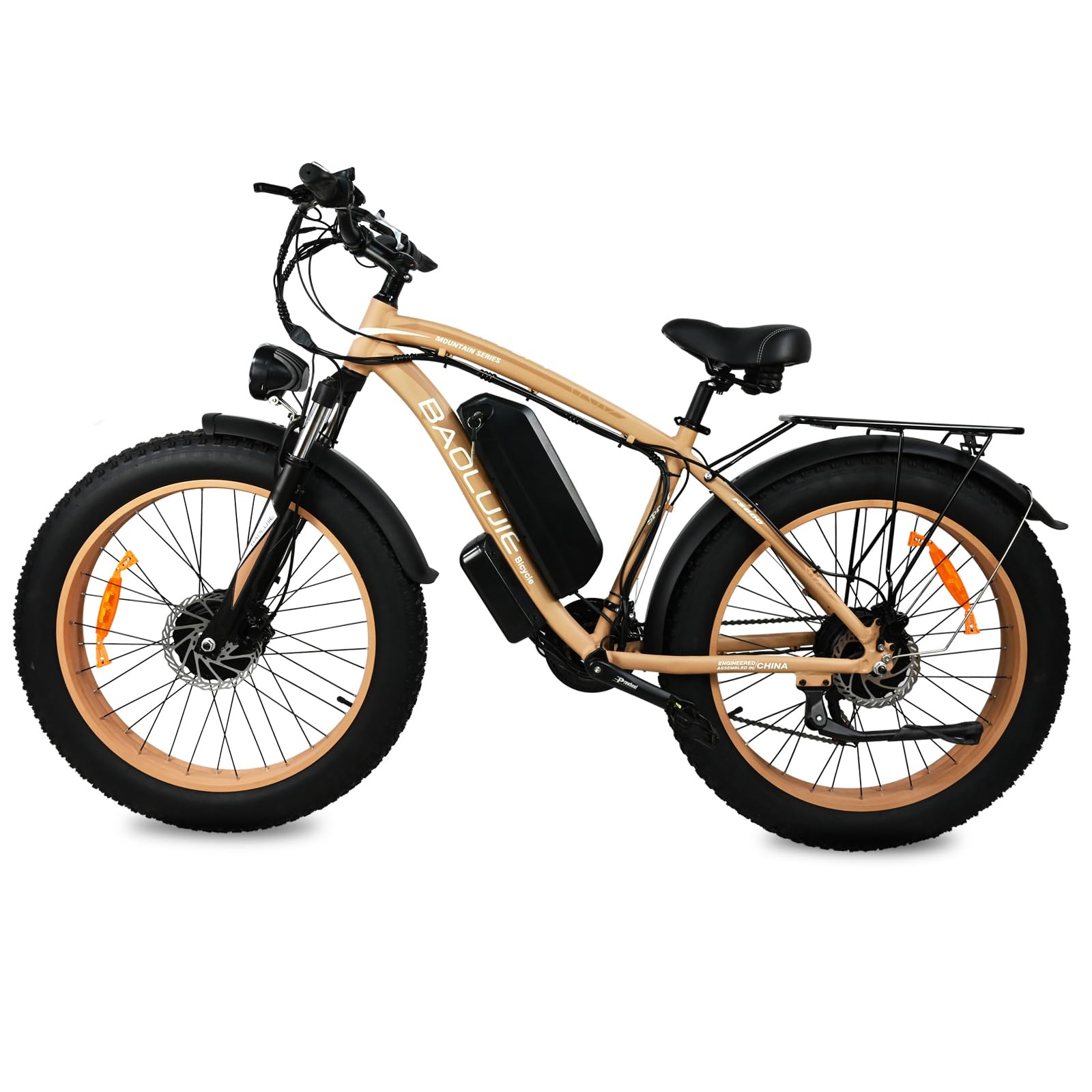 LUNYEE 2000W Electric Bike with 20Ah Removable Battery 26"×4“Fat Tire Ebike for Adults 35MPH 80/100Miles Electric Bicycles with Shi-Mano 21 Speed Lockable Front Sespension Hydraulic