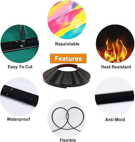 Miniatura 2 de STICKGOO Moldura de pared autoadhesiva de alta calidad para bordes de azulejos, decoración de muebles y protector contra salpicaduras de cocina de