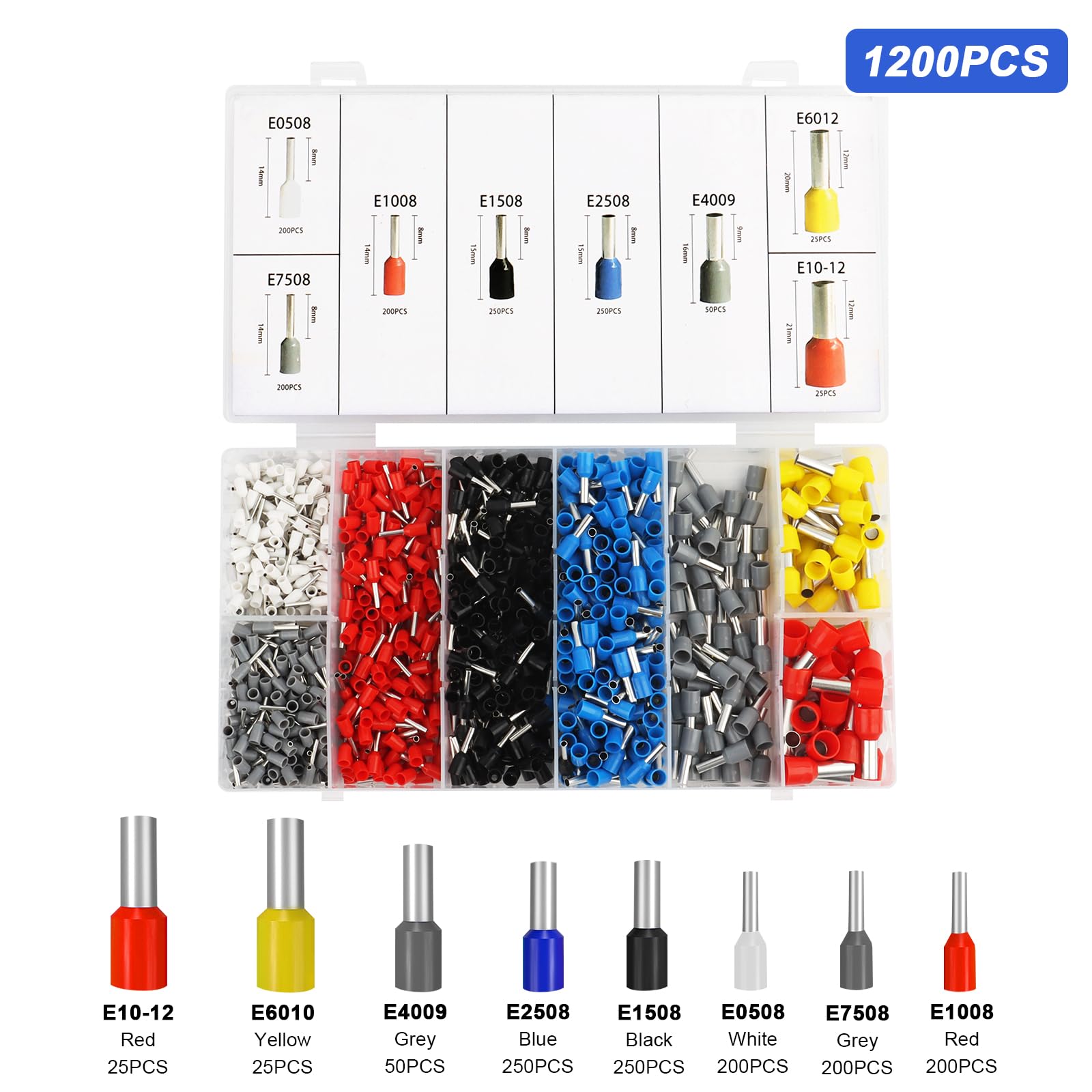 Pinza Crimpatrice Capicorda VFANDV - Per Terminali 0.25-10mm² - Kit Con 8 Capicorda - Autoregolante - Foto 9