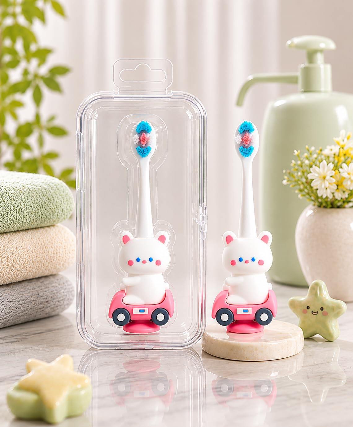 Baby to Kids Ultra Soft Silicone Bristles Training Toothbrush For Gentle and Complete Oral Cleaning 360-Degree Easy Grip Tooth Brush 1 to 7 Years BPA Free (PATTERN 58, LARGE)-picture-26