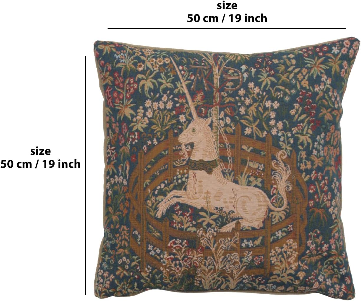 Charlotte Home Furnishings Decorative Pillow Covers for Couch 19X19 in Unicorn Throw Pillow Covers for Sofa Tapestry Square Pillow Cases for Bed Living Room Soft European Cotton Jacquard Woven