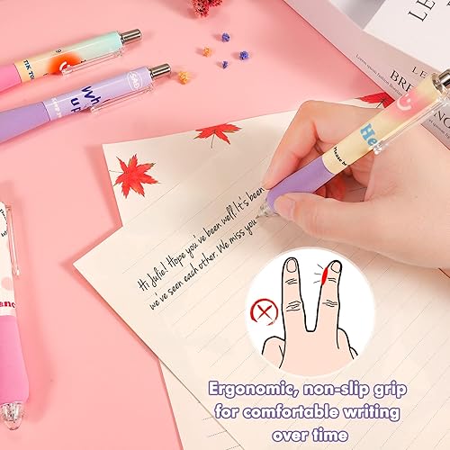Miniatura 2 de 6 bolígrafos de gel kawaii, bolígrafos de gel retráctiles, bolígrafo coreano de punta fina, bolígrafo de escritura suave 0.5, tinta de secado