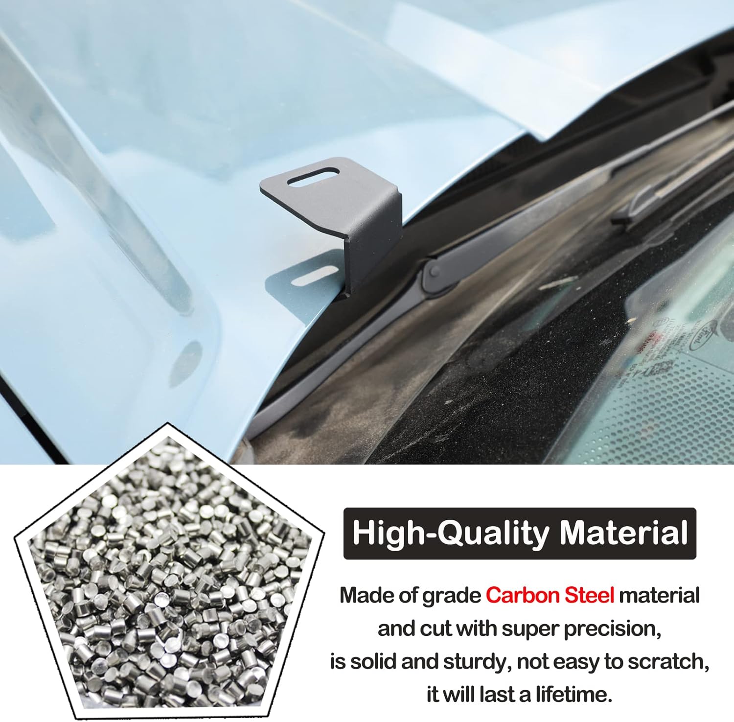 Car Ditch Hood Light Mount Brackets Compatible with Ford Maverick 2022-2025 Front Hood LED Spotlight Work Light Mounting Bracket Holder Kit Pillar Pods Hood Hinges Lamp Bracket Auxiliary Accessories