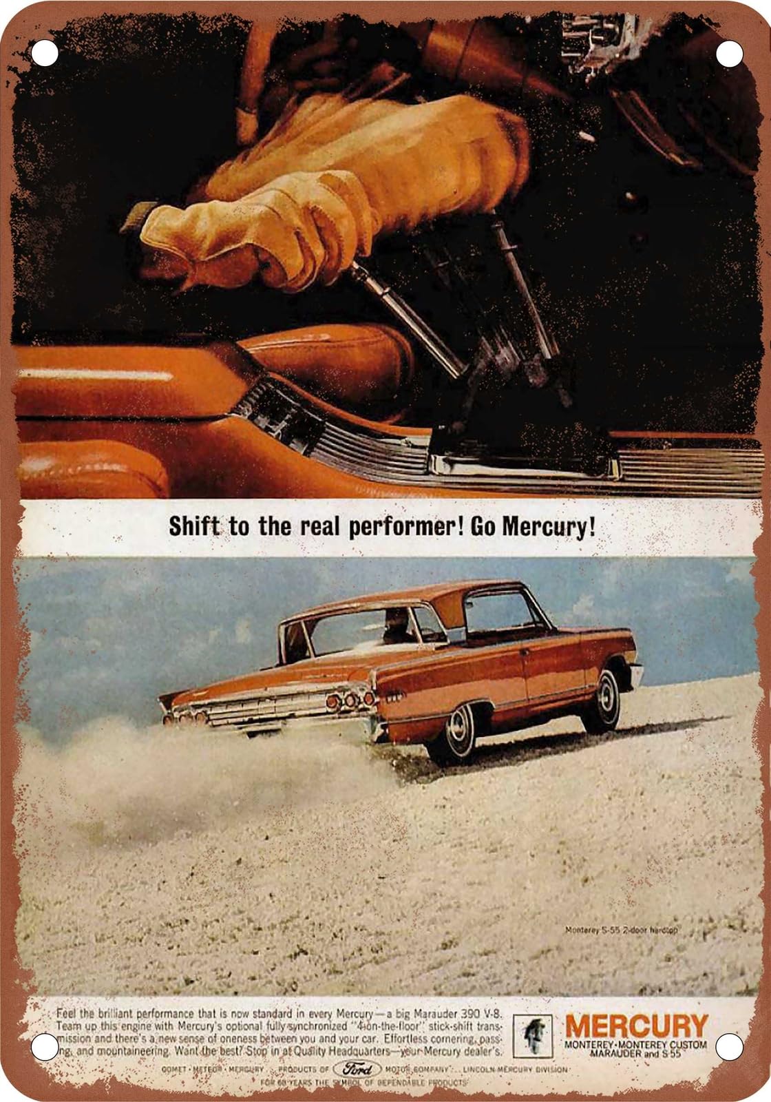 METAL SIGN - 1963 Mercury Vintage Ad 01 - Old Retro Rusty Look home decor