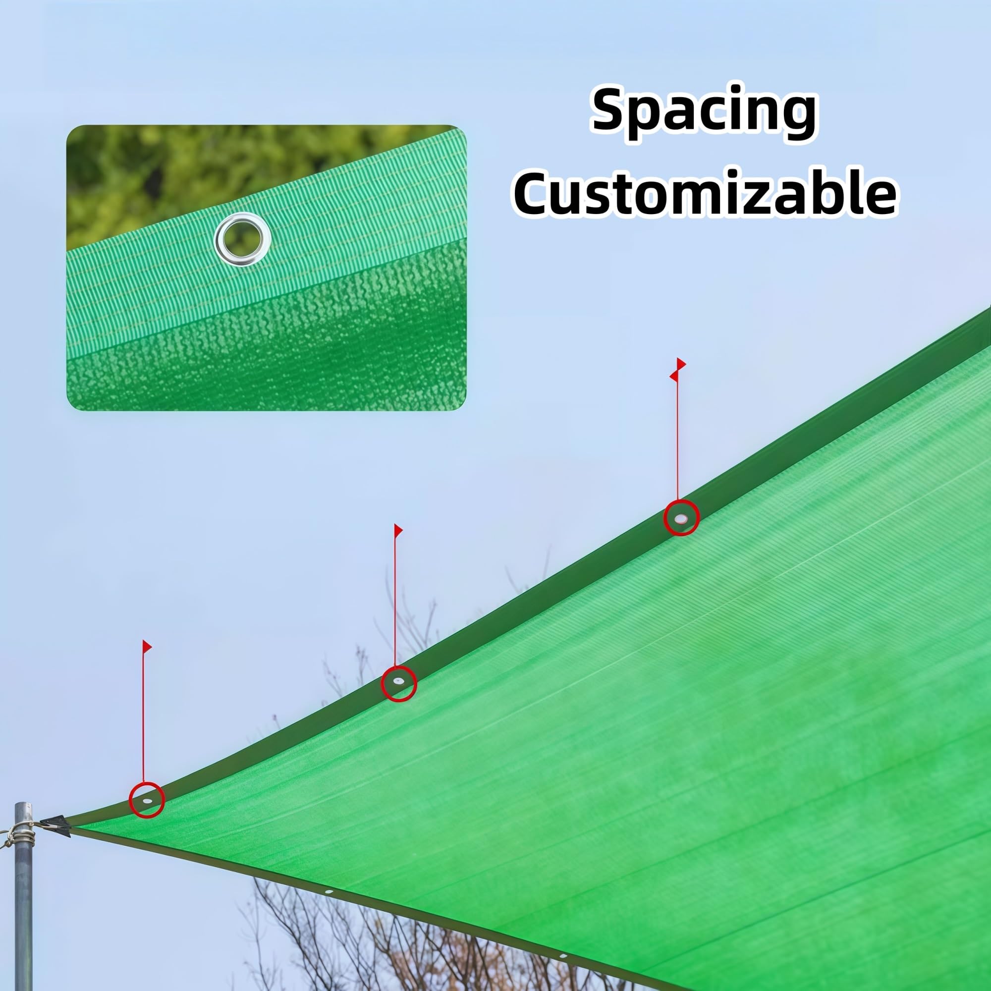 Rete Ombreggiante, Rete Ombreggiante Verde, Densa E Spessa, Blocca I Raggi UV, Resistente, Adatta All'uso Esterno(2x5m/6.5x16.4ft)