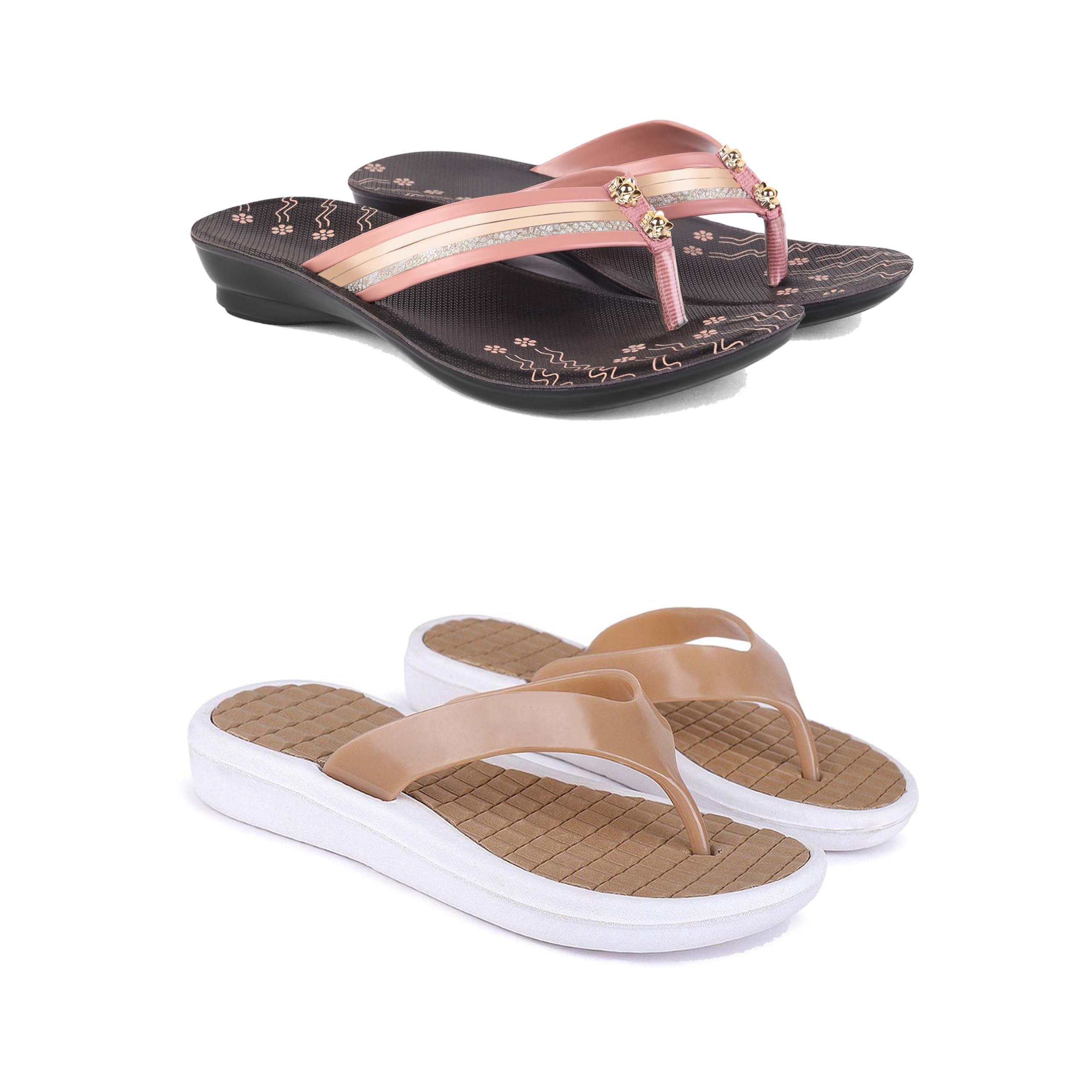 DRACKFOOT Women's Sandals | Lightweight Wear| Stylish & Easy to Wear For Women'S GRT-SAN-(2-COMBO)-1956-1860-image-14