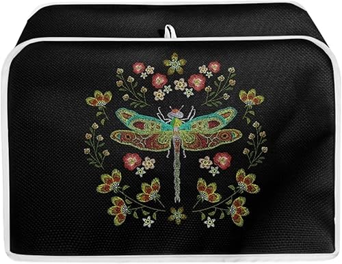 Miniatura 2 de Dolyues Cubierta para tostadora, estampado de libélula, cubierta de electrodomésticos para tostadora de dos rebanadas, protección contra el polvo y