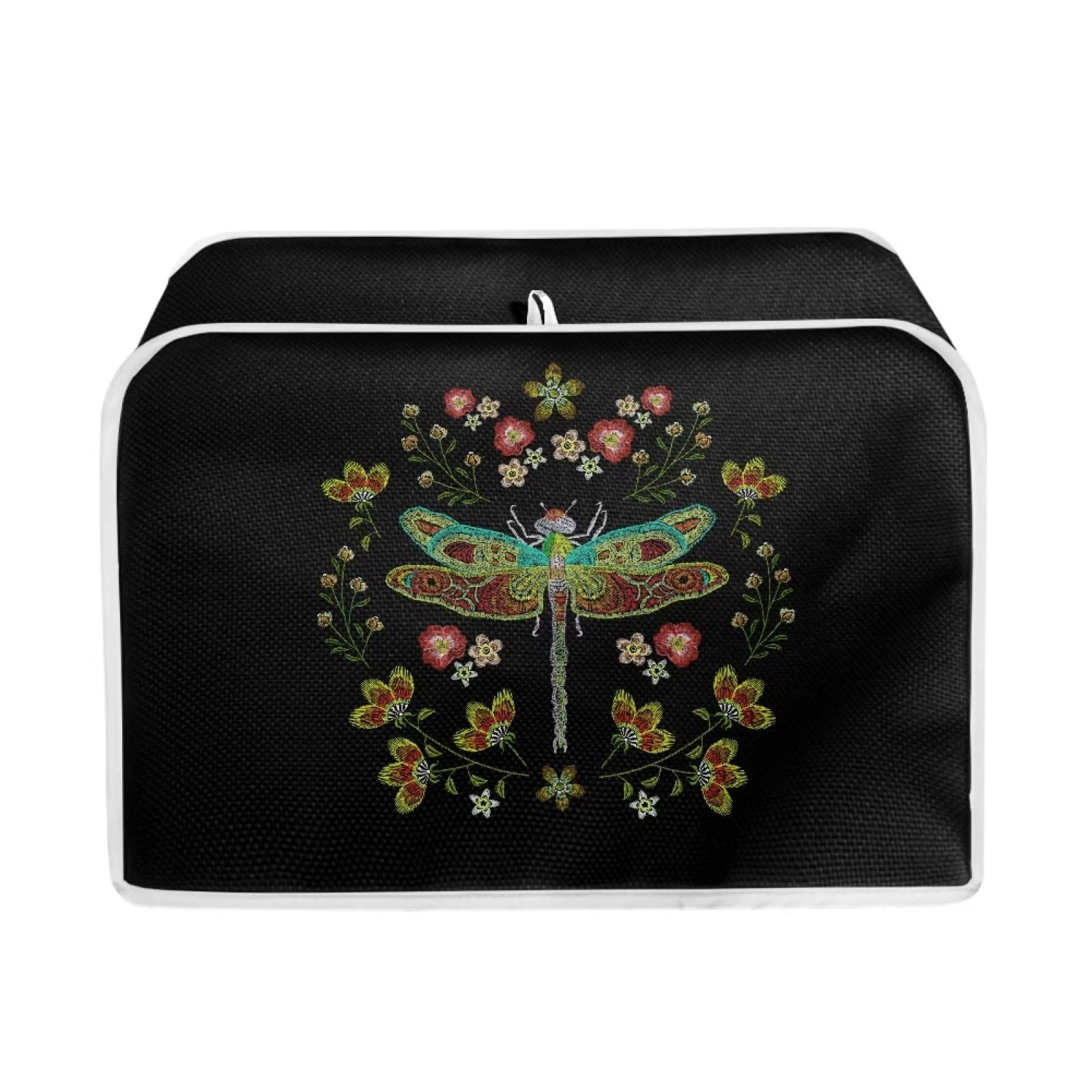 Dolyues Toaster Cover Dragonfly Print Two Slice Toaster Appliance Cover, Dust and Fingerprint Protection, Polyester Toaster Dust Cover Bread Maker Protective Cover Dust Proof Bag
