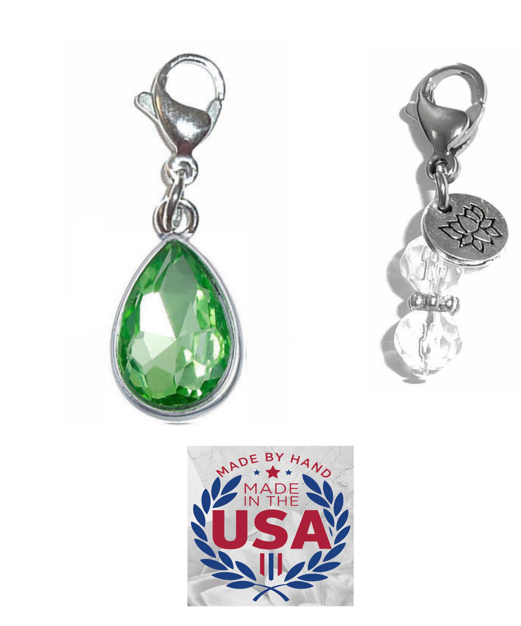 Hidden Hollow Beads Clip On Charm for Purse, Handbag, Keychain, Zipper Pull, Backpack, Jewelry Accessory, USA