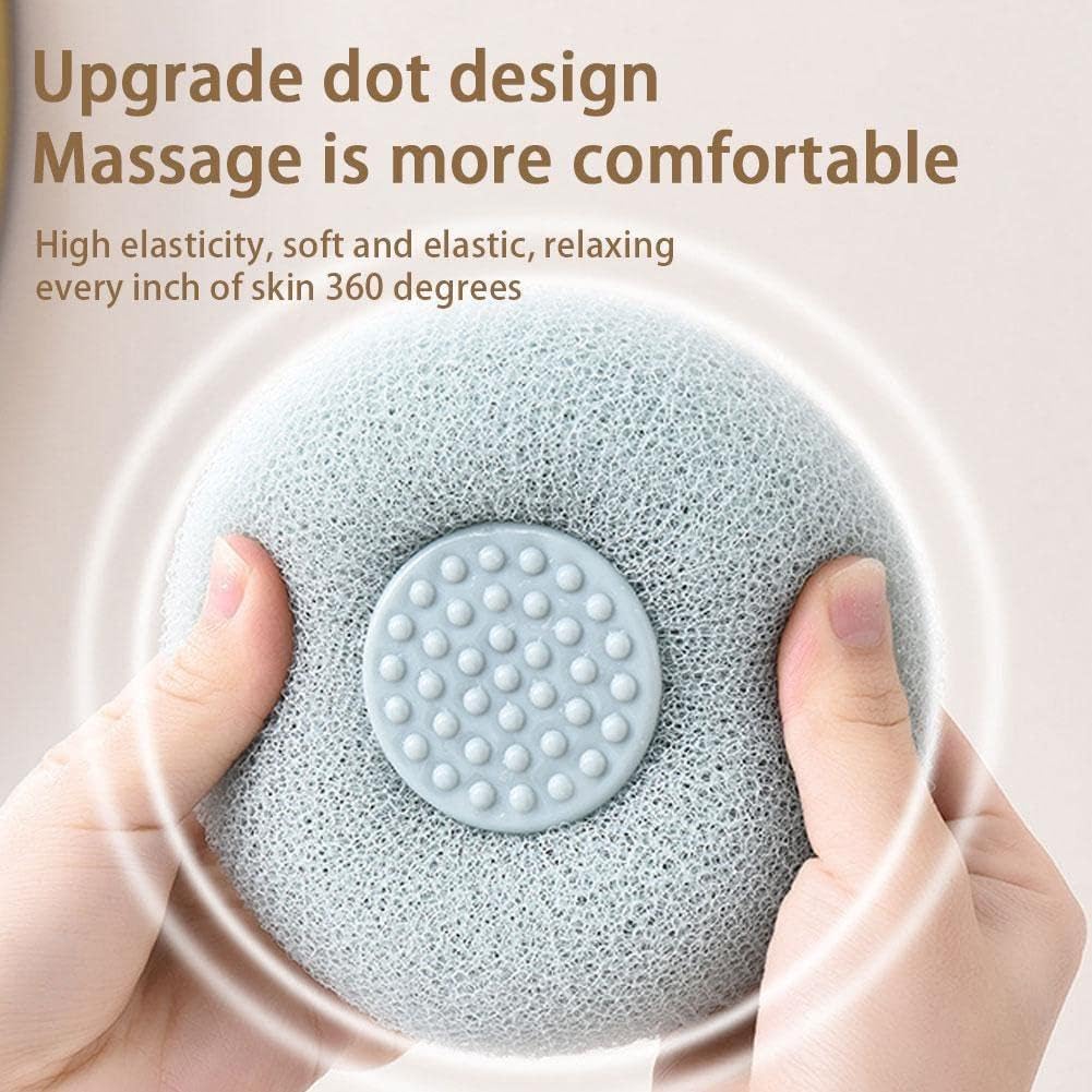 Juprev Mesh Loofah Body Scrubber & Massager with Central Handle | Soft & Durable Exfoliating Bath Sponge for Deep Cleansing & Relaxing Shower Experience | Ideal for Skin Care (Beige) Juprev Mesh Loofah Body Scrubber & Massager with Central Handle | Soft & Durable Exfoliating Bath Sponge for Deep Cleansing & Relaxing Shower Experience | Ideal for Skin Care (Beige)