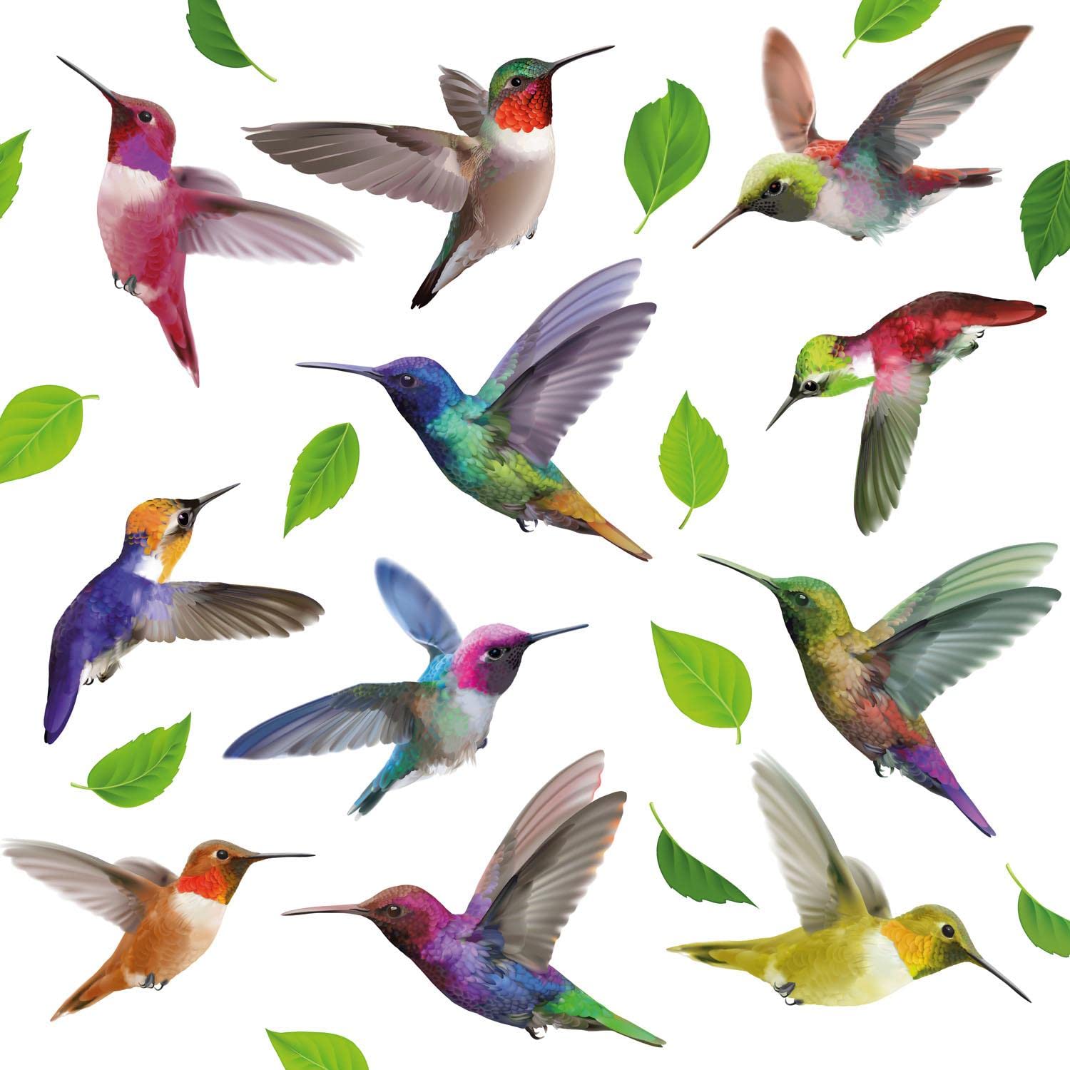 Walplus Small Hummingbirds Hummingbird Stickers Window Decals To Prevent Bird Strikes Double Sided Bird Anti-Collision Window Stickers Reusable Stickers For Windows To Stop Birds Flying Into Window 29 Pcs