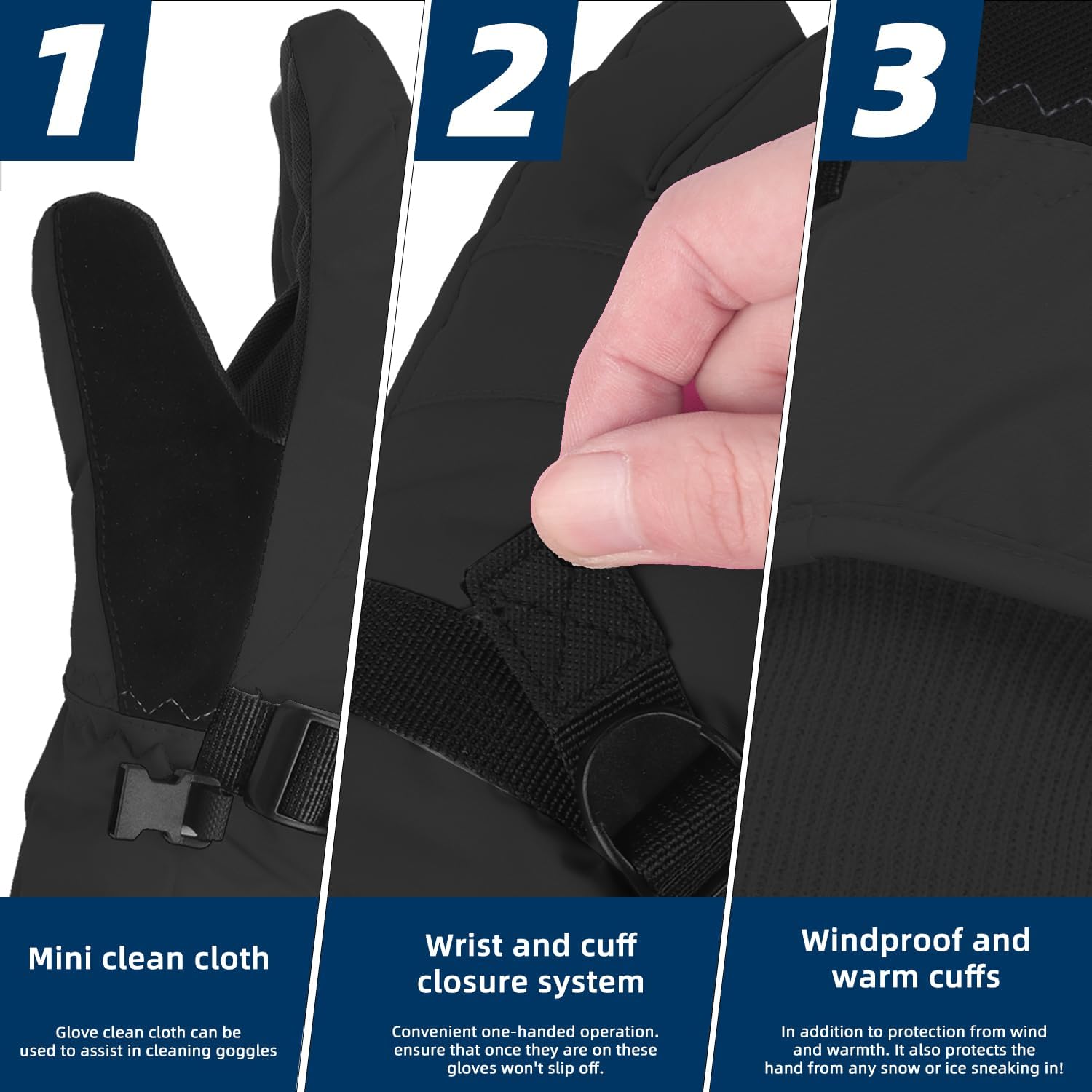 AMYIPO Kids Winter Snow Ski Gloves Children Snowboard Gloves for Boys Girls - Image 3