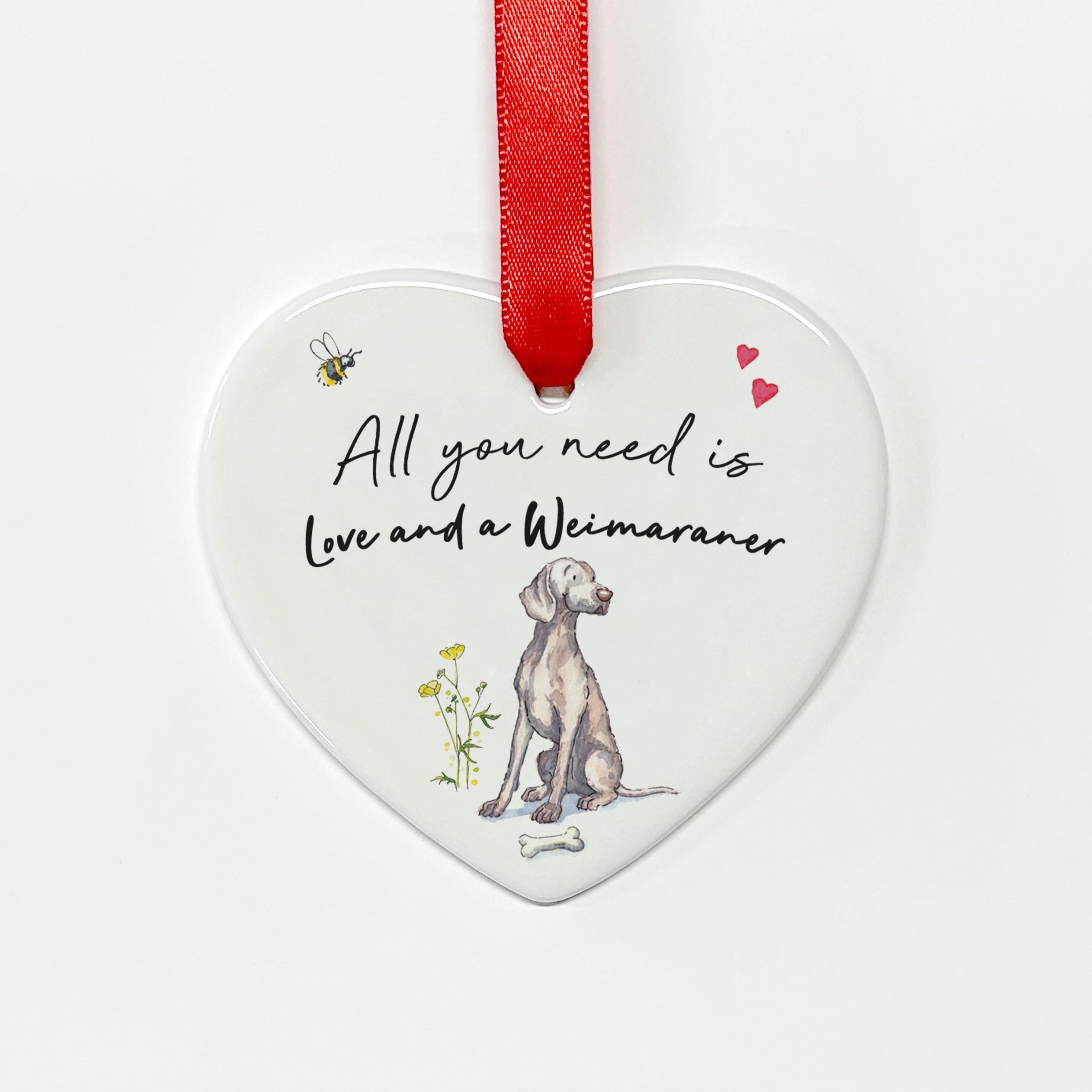 Image Industry Love and a Weimaraner Ceramic Heart - Dog gift - Gift for Dog Lover - Dog Memorial Gift